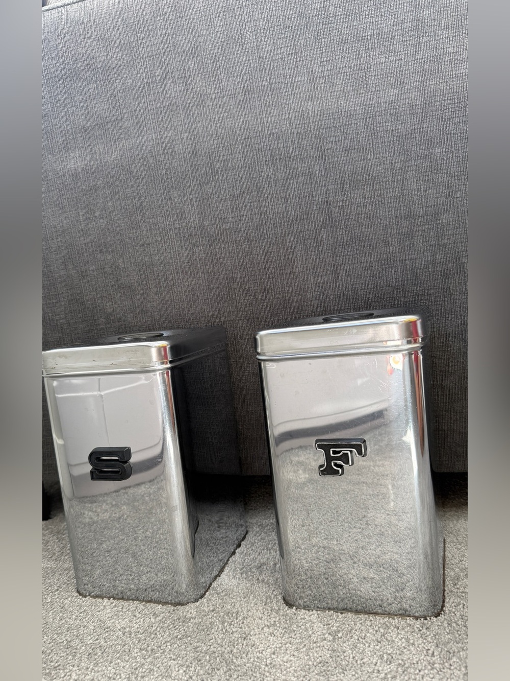 Vintage chrome kitchen canisters